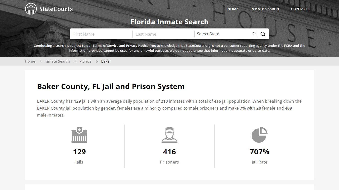 Baker County, FL Inmate Search - StateCourts