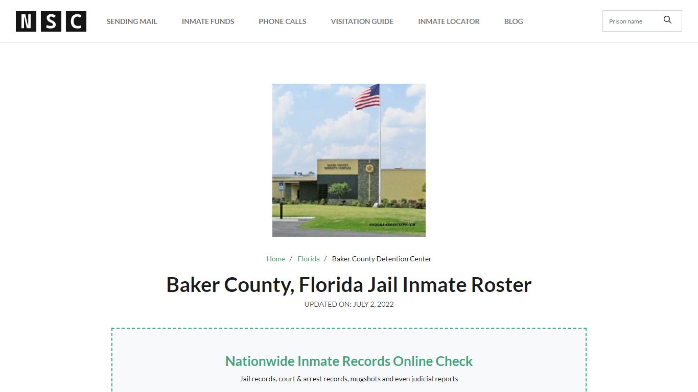 Baker County, Florida Jail Inmate List